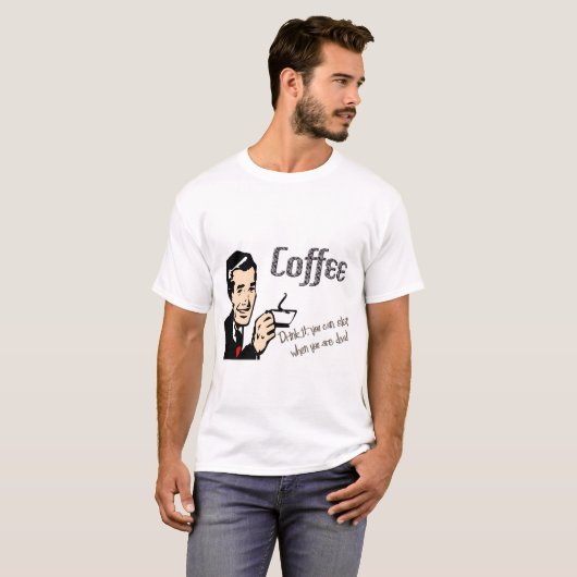 Männerrückwärtskaffee-T - Shirt (Vorne ganz)