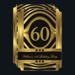 Männer's 60. Geburtstag Metal Gold sehen schwarz J Einladung<br><div class="desc">Metall-Gold-Look Men's Elegant Black 60. Geburtstag mit schwarzem Juwel. Männer alle Altersstufen Geburtstagsparty Einladungen Mann männlich. Passen Sie Ihre persönlichen Daten und Ihr Alter an. Vorlage für 18., 20., 21., 30., 40., 50., 60., 70., 80., 90., 100., Zizzago erstellt dieses Design BITTE BEACHTEN Sie alle flachen Bilder! Sie haben KEINEN...</div>