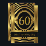 Männer's 60. Geburtstag Metal Gold sehen schwarz J Einladung<br><div class="desc">Metall-Gold-Look Men's Elegant Black 60. Geburtstag mit schwarzem Juwel. Männer alle Altersstufen Geburtstagsparty Einladungen Mann männlich. Passen Sie Ihre persönlichen Daten und Ihr Alter an. Vorlage für 18., 20., 21., 30., 40., 50., 60., 70., 80., 90., 100., Zizzago erstellt dieses Design BITTE BEACHTEN Sie alle flachen Bilder! Sie haben KEINEN...</div>