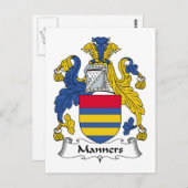 Manners Familienwappen Postkarte (Vorne/Hinten)