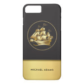 Männerschiff mit Monogramm Case-Mate iPhone Hülle (Rückseite)