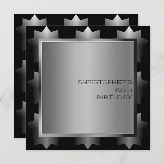 Männerschwarz Einladung (Vorne/Hinten)