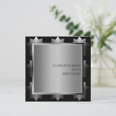 Männerschwarz Einladung (Stehend Vorderseite)