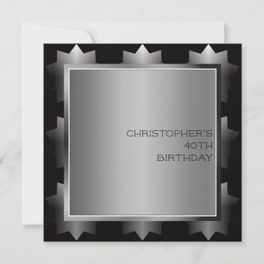 Männerschwarz Einladung (Vorderseite)