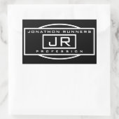 Männersportive Geometrie, Schwarz und Weiß Rechteckiger Aufkleber (Tasche)