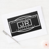 Männersportive Geometrie, Schwarz und Weiß Rechteckiger Aufkleber (Umschlag)