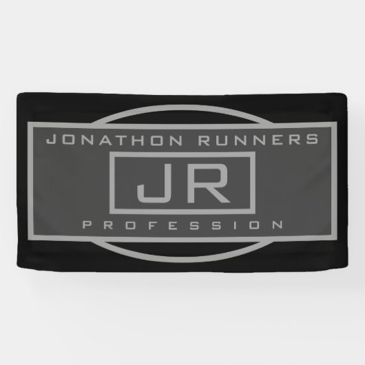 Männersportive Geometrische dunkle Grays & Schwarz Banner (Horizontal)