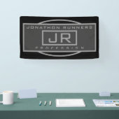 Männersportive Geometrische dunkle Grays & Schwarz Banner (Messe)