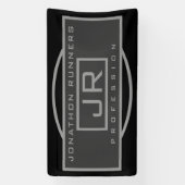 Männersportive Geometrische dunkle Grays & Schwarz Banner (Vertikal)