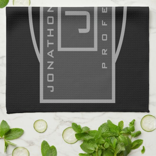 Männersportive Geometrische dunkle Grays & Schwarz Geschirrtuch (Gefaltet)