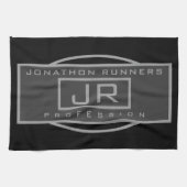 Männersportive Geometrische dunkle Grays & Schwarz Geschirrtuch (Horizontal)