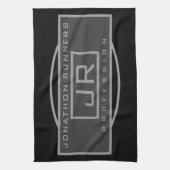 Männersportive Geometrische dunkle Grays & Schwarz Geschirrtuch (Vertikal)