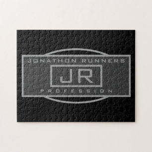 Männersportive Geometrische dunkle Grays & Schwarz Puzzle