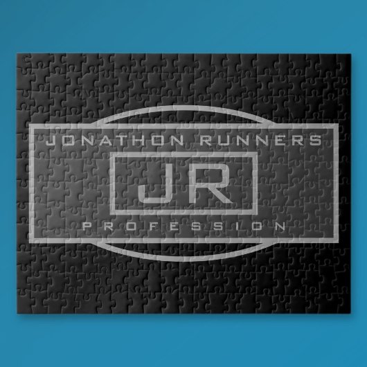 Männersportive Geometrische dunkle Grays & Schwarz Puzzle