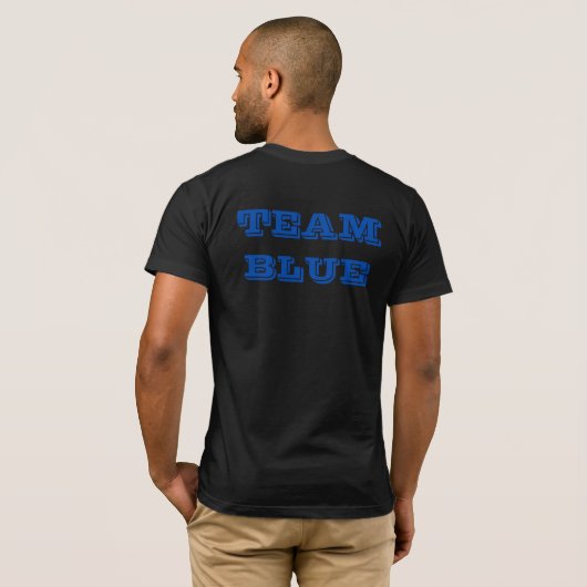 Männerteam Blue Team Rosa T - Shirt (Schwarz voll)