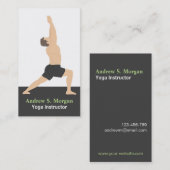 Männertrainer Pose Warrior Yoga Business Cards Visitenkarte (Vorne/Hinten)