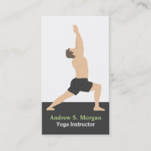 Männertrainer Pose Warrior Yoga Business Cards