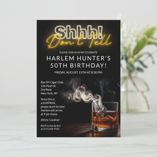 Männerüberraschung zum Geburtstag Einladung (Stehend Vorderseite)