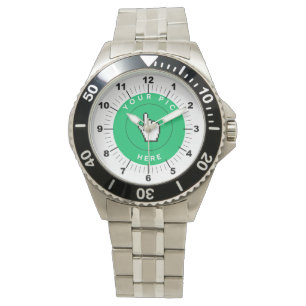 Männerüberwachung - Personalisiert - Edelstahl Armbanduhr