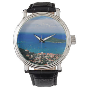 Männeruhr mit Schwarzer Band und Karibik Armbanduhr