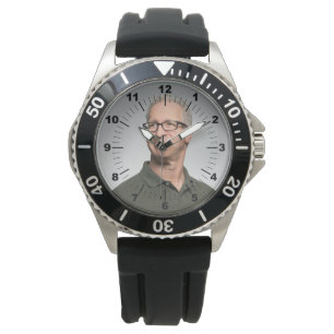 Männeruhr - Personalisiert - Schwarzer Gummi Armbanduhr