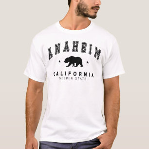 Männerweiße Anaheim - Grizzly Bären-Design T-Shirt