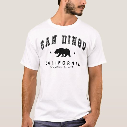 Männerweiße San Diego - Grizzly Bären-Design T-Shirt (Vorderseite)