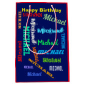 Männerwiederholung Happy Birthday Geschenk Mittlere Geschenktüte (Vorderseite)