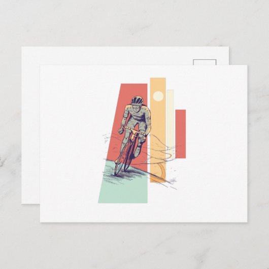 MÄNNERZYKLIST POSTKARTE (Vorne/Hinten)