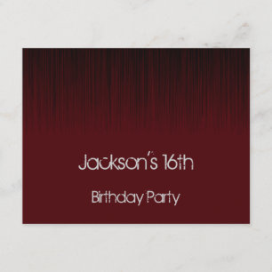 Mannes16. Geburtstags-Partyschwarzer u. Einladung