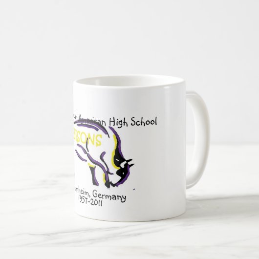 Mannheim-Bison-Maskottchen Kaffeetasse (VorderseiteRechts)