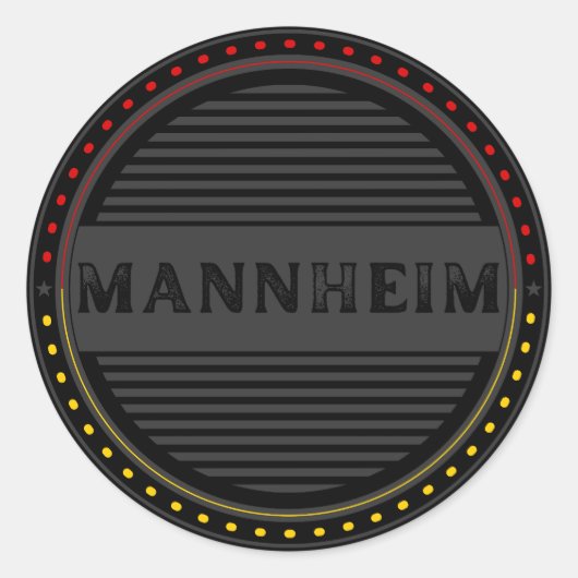 Mannheim City Pride Emblem – Deutsche Identität Runder Aufkleber (Vorderseite)