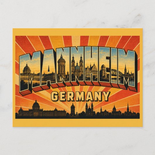 Mannheim Deutschland Schloss Postkarte (Vorderseite)
