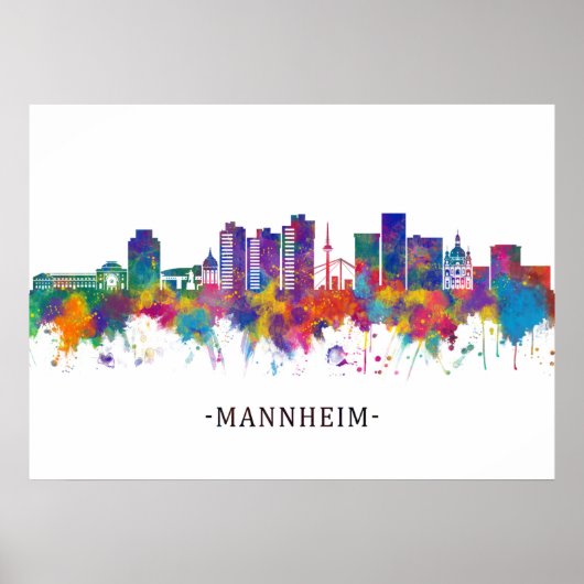 Mannheim Deutschland Skyline Poster (Vorne)