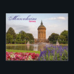 Mannheim Deutschland Tower Landschaftlich Postkart Postkarte<br><div class="desc">Landschaftliches Mannheim Wasserturm und Gärten Postkarte Deutschland.</div>