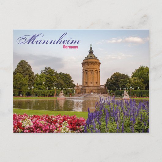 Mannheim Deutschland Tower Landschaftlich Postkart Postkarte (Vorderseite)