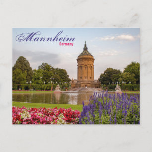 Mannheim Deutschland Turm Reise Postkarte