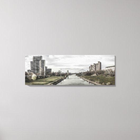 Mannheim Neckar (Neckarpromenade) Leinwanddruck (Vorderseite)