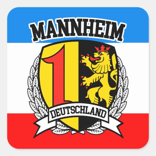 Mannheim Quadratischer Aufkleber (Vorderseite)