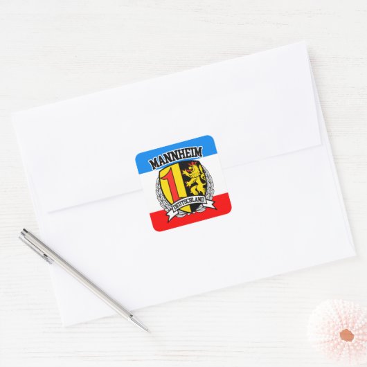 Mannheim Quadratischer Aufkleber (Umschlag)