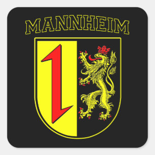 Mannheim Wappen/Crest Quadratischer Aufkleber