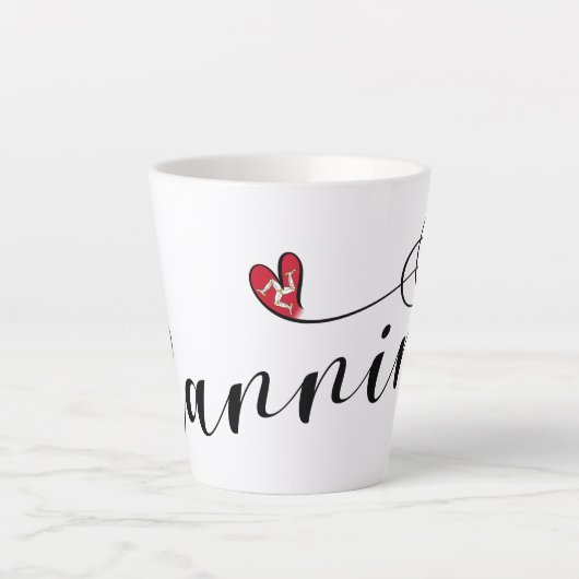 Mannin, Isle of Man Flag Herz, Manx Milchtasse (Vorderseite)