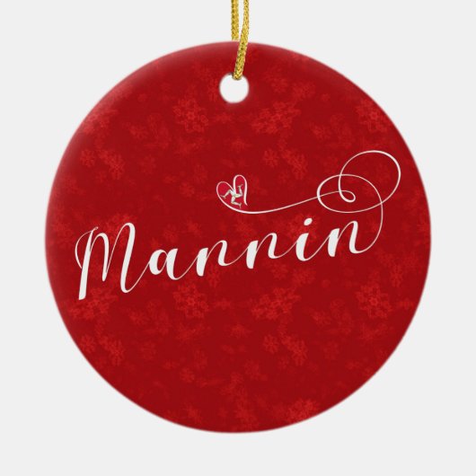 Mannin, Isle of Man Flag Herz, Manx Ornament (Vorne)