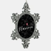 Mannin, Isle of Man Flag Herz, Manx Schneeflocken Zinn-Ornament (Links)