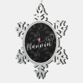 Mannin, Isle of Man Flag Herz, Manx Schneeflocken Zinn-Ornament (Rechts)