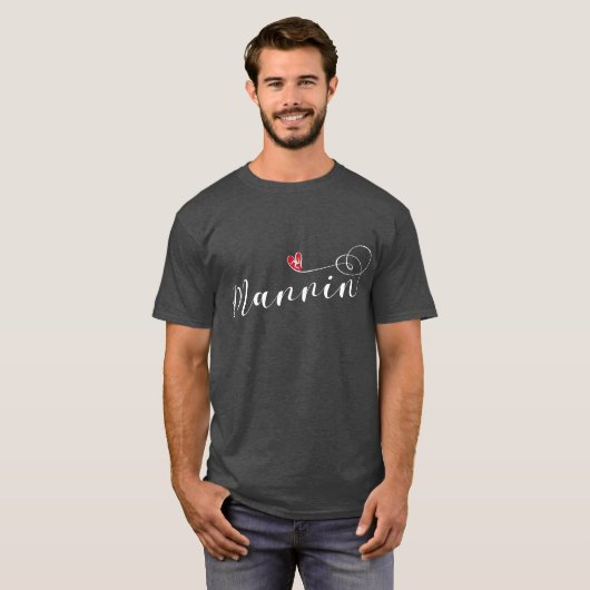 Mannin, Isle of Man Flag Herz, Manx T-Shirt (Vorne ganz)