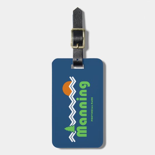 Manning Provincial Park Retro Gepäckanhänger (Vorderseite vertikal)