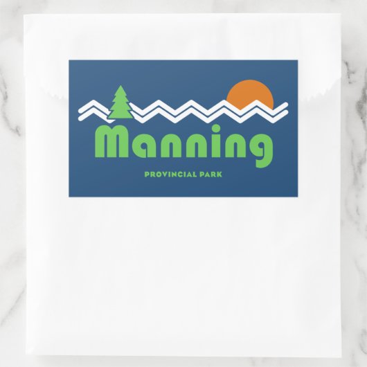 Manning Provincial Park Retro Rechteckiger Aufkleber (Tasche)