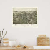 Mannington, WV Panorama Karte - 1897 Poster (Küche)