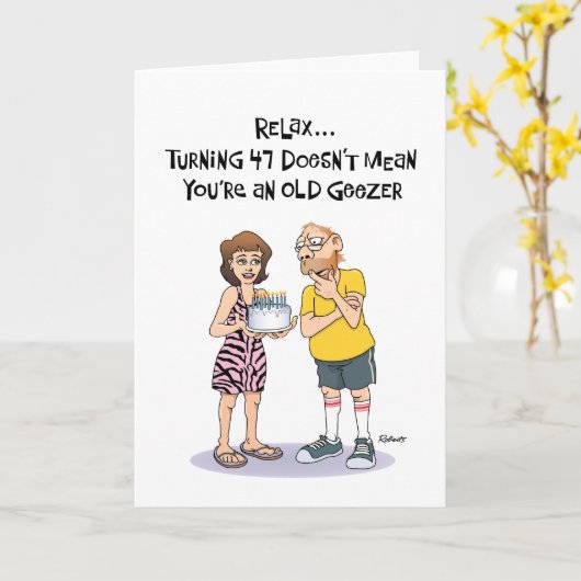 Männlich 47. Geburtstag Karte (Gelbe Blume)